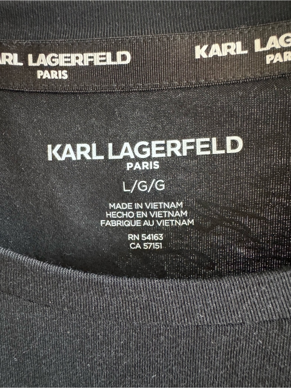 Karl Lagerfeld Black Short Sleeve Tee with White Paris Landmark Print - Picture 4 of 6
